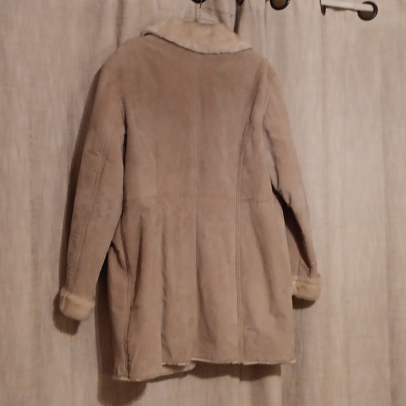 Furry Warm Beige Suede Coat! - Picture 7 of 11